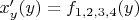 $x'_y(y)=f_{1,2,3,4}(y)$
