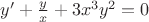 $y'+\frac yx + 3x^3y^2=0$