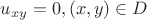 $u_{xy} = 0, (x,y) \in D
