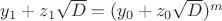 $y_1+z_1 \sqrt{D}=(y_0+z_0 \sqrt{D})^m$