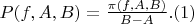 $P(f,A,B)=\frac {\pi(f,A,B)} {B-A}.(1)$