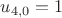 $u_{4,0}=1$