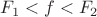 $F_1 < f < F_2$