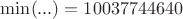 $\min(...)=10037744640$
