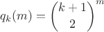 $$q_k(m)=\binom{k+1}{2}^m$$