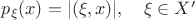 $p_\xi(x)=|(\xi,x)|,\quad \xi\in X'$