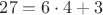 $27=6\cdot 4 +3$