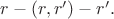 $r-(r,r')-r'.$