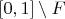 $[0,1]\setminus F$