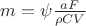 $m=\psi \frac{aF}{\rho CV}$