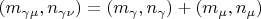 $(m_{\gamma\mu},n_{\gamma\nu})=(m_\gamma,n_\gamma)+(m_\mu,n_\mu)$