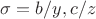 $ \sigma={b/y, c/z} $