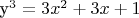 y^3=3x^2+3x+1