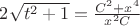 $2\sqrt{t^2+1} = \frac{C^2+x^4}{x^2C}$