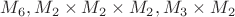 $M_6, M_2\times M_2 \times M_2, M_3 \times M_2$