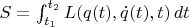 $S = \int_{t_1}^{t_2} L(q(t), \dot q(t), t)\,dt$