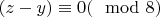$(z - y) \equiv0(\mod 8)$