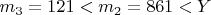 $ m_3=121<m_2=861<Y $