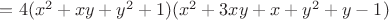 $=4(x^2+x y+y^2+1)(x^2+3x y+x+y^2+y-1)$