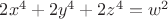 $2x^4+2y^4+2z^4=w^2$