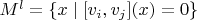 $M^l=\{x\mid [v_i,v_j](x)=0\}$