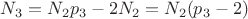 $N_3 = N_2p_3-2N_2 = N_2(p_3 - 2)$