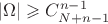 $| \Omega | \geqslant C_{N+n-1}^{n-1}$