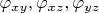 $\varphi_{xy}, \varphi_{xz}, \varphi_{yz}$