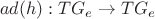 $$ad(h):TG_e\to TG_e$$