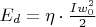 $E_d=\eta \cdot \frac {Iw_0^2}{2}$