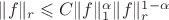 $\| f \|_r \leqslant C\| f \|_1^{\alpha}\| f \|_r^{1-\alpha}$ $\| f \|_r \leqslant C\| f \|_1^{\alpha}\| f \|_r^{1-\alpha}$