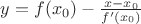 $y=f(x_0)-\frac{x-x_0}{f'(x_0)}$