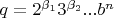 $\[q = 2^{\beta _1 } 3^{\beta _2 } ...b^n \]$