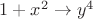 $1+x^2 \to y^4$