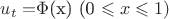 $u_t=$\Phi$(x) (0 \leqslant x \leqslant 1)$