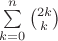 $\sum\limits_{k=0}^n \binom{2k}{k}$