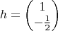 $$
h = \begin{pmatrix}
1\\
-\frac 1 2   
\end{pmatrix}
$$