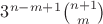 $3^{n-m+1}\binom{n+1}{m}$