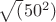 $\sqrt (50^2)$