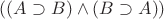 $((A\supset B)\wedge(B\supset A))$ $((A\supset B)\wedge(B\supset A))$