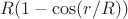 $R(1-\cos(r/R))$