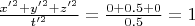 $\frac{x'^2+y'^2+z'^2}{t'^2} = \frac{0 + 0.5 + 0}{0.5} = 1$