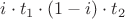 $i \cdot t_1 \cdot (1-i) \cdot t_2$