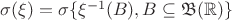$\sigma(\xi)=\sigma\{\xi^{-1}(B), B\subseteq \mathfrak B(\mathbb R)\}$