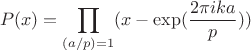 $$P(x)=\prod_{(a/p)=1} (x-\exp(\frac{2\pi i ka}{p}))$$