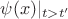 $\psi(x)|_{t>t'}$