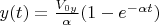 $y(t) = \frac{V_{0y}}{\alpha}(1 - e^{-\alpha t} )$