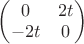 $\begin{pmatrix} 0 & 2t \\ -2t & 0 \end{pmatrix}$