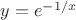 $y=e^{-1/x}$