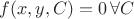 $f(x, y, C) = 0 \, \forall C$